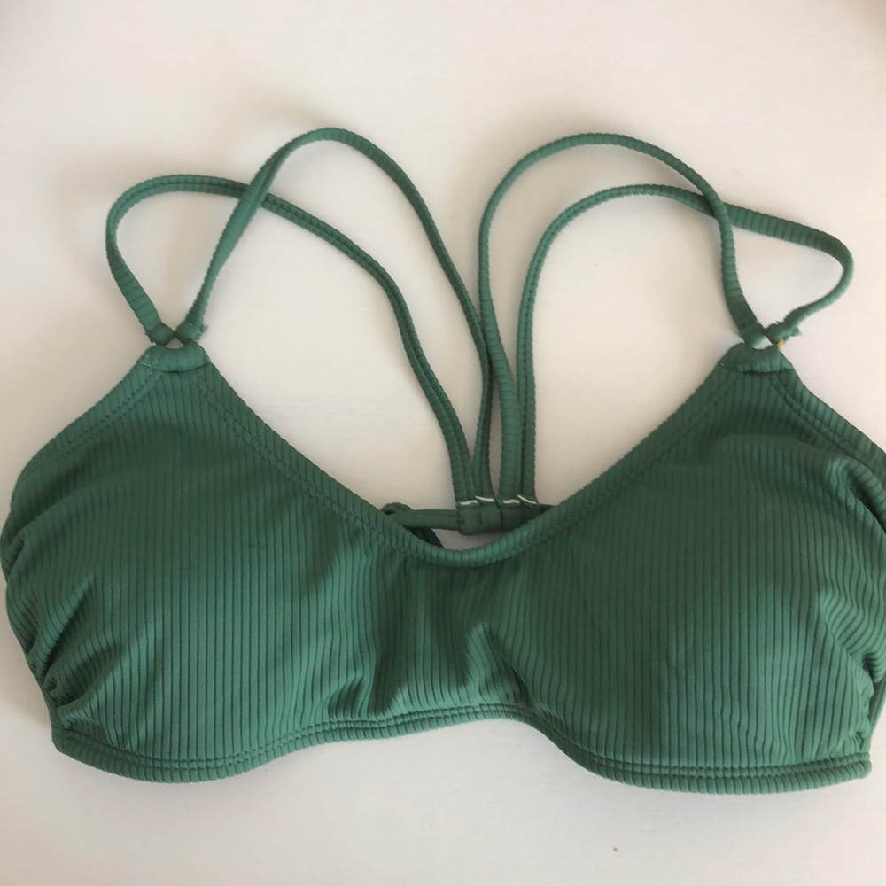 Green Rib Bikini Top